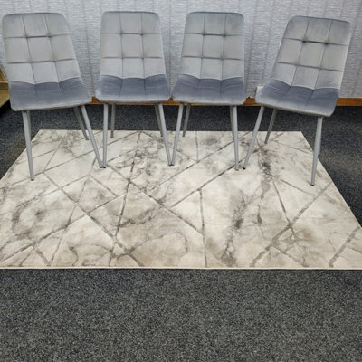 Dining Chairs Set Of 4 Grey Tufted Chairs Velvet Chairs Seats Kosy Koala - image 1