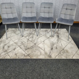 Dining Chairs Set Of 4 Grey Tufted Chairs Velvet Chairs Seats Kosy Koala - thumbnail 1