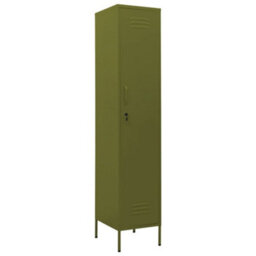 Berkfield Modern Locker Cabinet Olive Green 35X46X180 Cm Steel - thumbnail 1