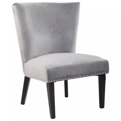 Orsina Interiors By Premiers Velvet Dining Chair, Dining Room Accent Chair, Velvet Upholstered Wing Chair With Wooden Legs - image 1