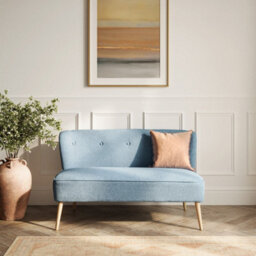 LPD Beau 2 Seater Sofa - Cornflower Blue Upholstery & Blonde Wood Frame - thumbnail 5