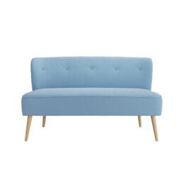 LPD Beau 2 Seater Sofa - Cornflower Blue Upholstery & Blonde Wood Frame - thumbnail 1