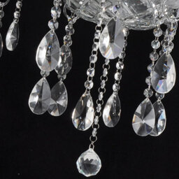 Wdw Genuine K9 Crystal 8-Arm Chandelier With Lampshades, Clear Crystal And Black Finish, 70 Cm. - thumbnail 7