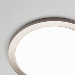 Litecraft Darly Satin Nickel 1 Lamp Modern Bathroom 24W Led Flush Ceiling Light - thumbnail 4