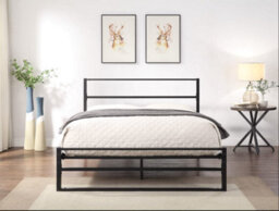 Hartfield Black Metal Small Double Bed Frame 4Ft - thumbnail 1