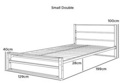 Hartfield Black Metal Small Double Bed Frame 4Ft - thumbnail 2