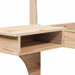 Berkfield Modern Bed Frame With Bedside Tables Brown Solid Pine Wood - thumbnail 9
