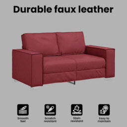 Vidaxl Sofa Chair Wine Red 160 X 78 X 84 Cm Artificial Leather - thumbnail 7