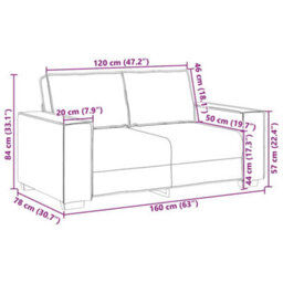Vidaxl Sofa Chair Wine Red 160 X 78 X 84 Cm Artificial Leather - thumbnail 3