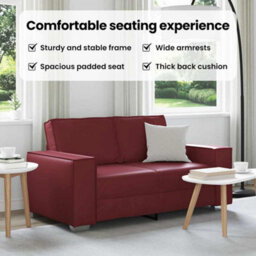 Vidaxl Sofa Chair Wine Red 160 X 78 X 84 Cm Artificial Leather - thumbnail 8