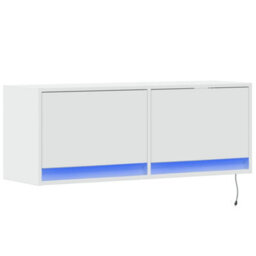 Vidaxl Tv Wall Cabinet With Led Lights White 100X31X35 Cm - thumbnail 3