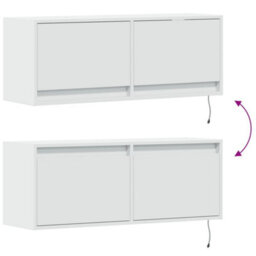 Vidaxl Tv Wall Cabinet With Led Lights White 100X31X35 Cm - thumbnail 9