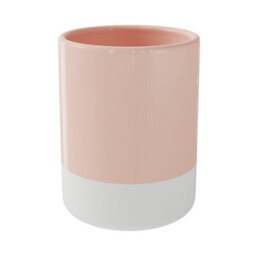 GoodHome Koros Gloss & Matt White & Pink Blush Ceramic Tumbler - thumbnail 1