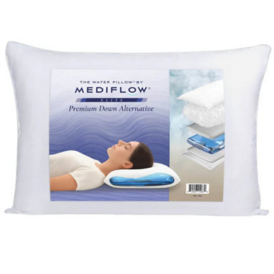 Mediflow Elite Down Alternative Water Pillow Adjustable Waterbase Neck Support, Hypoallergenic Fibre Fill, 50 X 70Cm - image 1