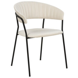 Beliani Set Of 2 Dining Chairs Mariposa Velvet Off-White - thumbnail 5