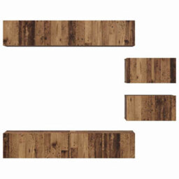 Berkfield Tv Cabinet Set 6 Pcs Old Wood Medium Engineered Wood - thumbnail 7