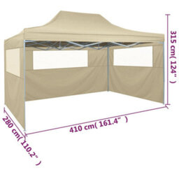 Berkfield Professional Folding Party Tent With 3 Sidewalls 3X4 M Steel Cream - thumbnail 8