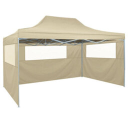 Berkfield Professional Folding Party Tent With 3 Sidewalls 3X4 M Steel Cream