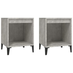Berkfield Bedside Cabinets 2 Pcs Concrete Grey 40X35X50 Cm - thumbnail 2