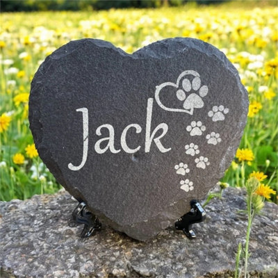 Dog Loss Pet Grave Stone Angel Slate Puppy Grief Markers Memorial Heart Plaque - image 1