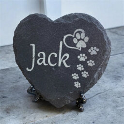 Dog Loss Pet Grave Stone Angel Slate Puppy Grief Markers Memorial Heart Plaque - thumbnail 4