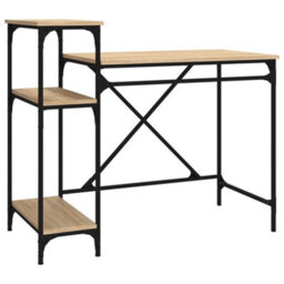 Berkfield Desk With Shelves Sonoma Oak 105X50X90 Cm Engineered Wood&iron - thumbnail 2