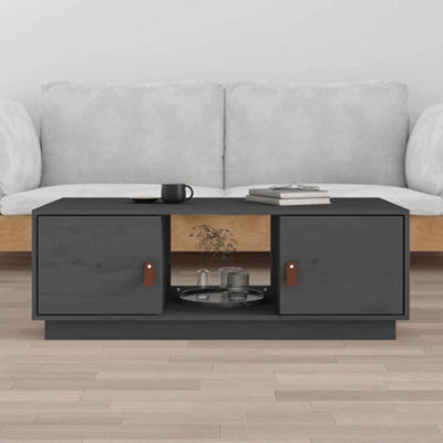 Berkfield Coffee Table Grey 100X50X35 Cm Solid Wood Pine - image 1