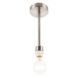 Happy Homewares Classic Satin Nickel Ceiling Light Fixture To Showcase Lamp Shades - thumbnail 2