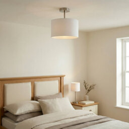 Happy Homewares Classic Satin Nickel Ceiling Light Fixture To Showcase Lamp Shades - thumbnail 5
