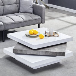 Furniture in Fashion Samora High Gloss Coffee Table In White And Concrete Effect