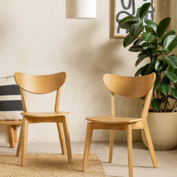Wyld Haus Set Of 2 Saffron Natural Oak Effect Dining Chairs - thumbnail 1