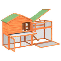 Berkfield Rabbit Hutch Brown 185.5X60.5X109.5 Cm Solid Wood Pine - thumbnail 5