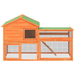 Berkfield Rabbit Hutch Brown 185.5X60.5X109.5 Cm Solid Wood Pine - thumbnail 3