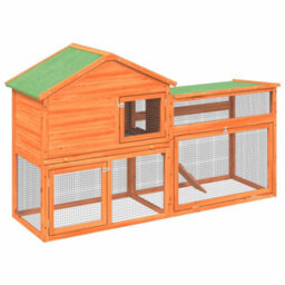 Berkfield Rabbit Hutch Brown 185.5X60.5X109.5 Cm Solid Wood Pine - thumbnail 2