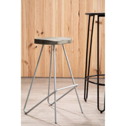 Orsina Lightweight Silver Metal Frame Bar Stool, Sleek Kitchen Stool Footrest, Contemporary Stool For Bar Counter - thumbnail 5