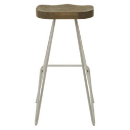 Orsina Lightweight Silver Metal Frame Bar Stool, Sleek Kitchen Stool Footrest, Contemporary Stool For Bar Counter - thumbnail 4