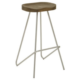 Orsina Lightweight Silver Metal Frame Bar Stool, Sleek Kitchen Stool Footrest, Contemporary Stool For Bar Counter - thumbnail 2