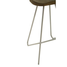 Orsina Lightweight Silver Metal Frame Bar Stool, Sleek Kitchen Stool Footrest, Contemporary Stool For Bar Counter - thumbnail 9