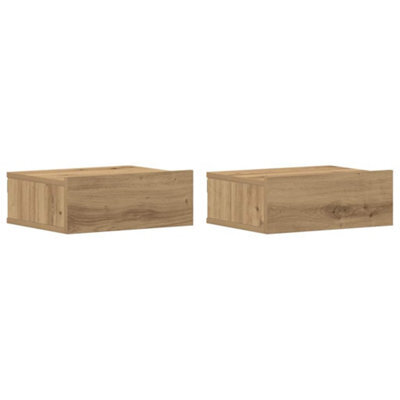 Berkfield Compact Floating Nightstands 2 Pcs Artisan Oak 40X32X15 Cm Engineered Wood - image 1