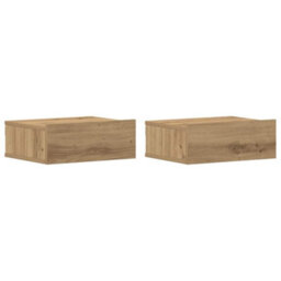 Berkfield Compact Floating Nightstands 2 Pcs Artisan Oak 40X32X15 Cm Engineered Wood - thumbnail 1
