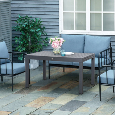 Outsunny Extendable Garden Table 10 Seater For Lawn Balcony And Backyard Grey - image 1