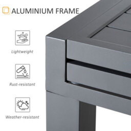Outsunny Extendable Garden Table 10 Seater For Lawn Balcony And Backyard Grey - thumbnail 5