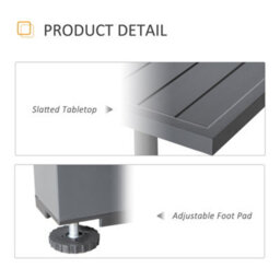 Outsunny Extendable Garden Table 10 Seater For Lawn Balcony And Backyard Grey - thumbnail 7
