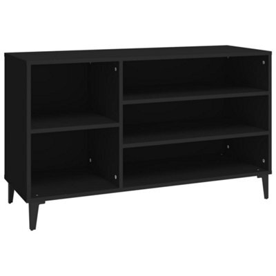 Berkfield Elegant Shoe Cabinet Black 102X36X60 Cm Engineered Wood - image 1