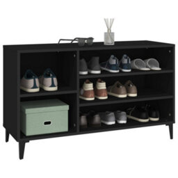 Berkfield Elegant Shoe Cabinet Black 102X36X60 Cm Engineered Wood - thumbnail 4