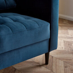 Furniturebox Uk Jenna Navy Blue Velvet Armchair - thumbnail 6