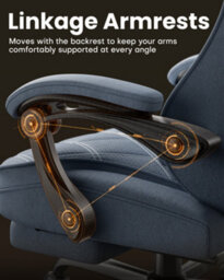 Fabric Gaming Chair For Adults, Massage Computer Chairs With Footrest, Headrest And Lumbar Support, Blue - thumbnail 8