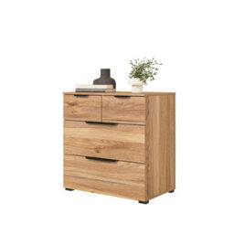Arte Elegant Tokyo Bedroom Set - Wardrobe, Bedside Table, Chest Of Drawers, Oak Mauvella Finish, Modern Design - thumbnail 7