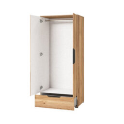 Arte Elegant Tokyo Bedroom Set - Wardrobe, Bedside Table, Chest Of Drawers, Oak Mauvella Finish, Modern Design - thumbnail 4