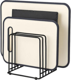 Extendable Pan And Bakeware Rack 3 Slot Kitchen Cupboard Organiser For Trays Boards And Lids Heavy Duty Metal Storage Stand - thumbnail 1